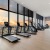 recessed lighting throughout fitness center with downtown city views